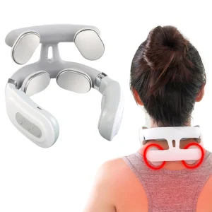 Portable 4 Heads Vibration Back Massager USB Rechargeable Tool